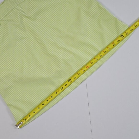 Abacus Women's Skirt Skort Lime Green White Micro Plaid Stretch Size 42/12 Reg - Picture 16 of 16